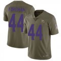 Nike Vikings #44 Chuck Foreman Olive Vapor Untouchable Limited Jersey