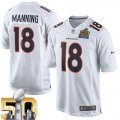 Nike Denver Broncos #18 Peyton Manning White Super Bowl 50 Men Stitched NFL Game Event Jersey