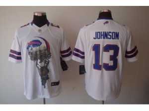 Nike NFL buffalo bills #13 Steve johnson white jerseys[helmet tri-blend limited]