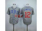 mlb jerseys chicago cubs #12 schwarber grey[schwarber]