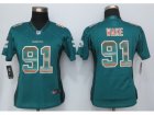 Women New Nike Miami Dolphins #91 Wake Green Strobe Jerseys