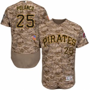 Men\'s Majestic Pittsburgh Pirates #25 Gregory Polanco Camo Flexbase Authentic Collection MLB Jersey