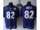 2013 Nike Super Bowl XLVII Baltimore Ravens #82 Torrey Smith purple[With Hall of Fame 50th Patch Elite]