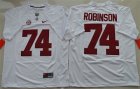 Alabama Crimson Tide 74 Cam Robinson White College Football Jersey