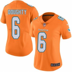 Women\'s Nike Miami Dolphins #6 Brandon Doughty Limited Orange Rush NFL Jersey