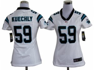 Nike Women Carolina Panthers #59 Luke Kuechly white jerseys