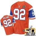 Nike Denver Broncos #92 Sylvester Williams Orange Throwback Super Bowl 50 Men Stitched NFL Elite Jersey