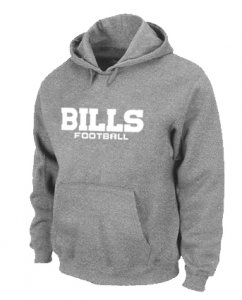Buffalo Bills Authentic font Pullover Hoodie Grey
