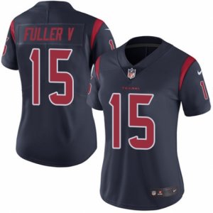 Women\'s Nike Houston Texans #15 Will Fuller VLimited Navy Blue Rush NFL Jersey