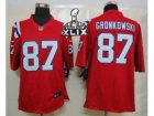 2015 Super Bowl XLIX Nike NFL New England Patriots #87 Rob Gronkowski Red Jerseys(Limited)