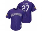 Mens Colorado Rockies #27 Trevor Story 2017 Spring Training Cool Base Stitched MLB Jersey