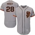 Mens Majestic San Francisco Giants #28 Buster Posey Gray Flexbase Authentic Collection MLB Jersey