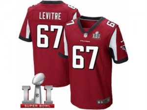Mens Nike Atlanta Falcons #67 Andy Levitre Elite Red Team Color Super Bowl LI 51 NFL Jersey