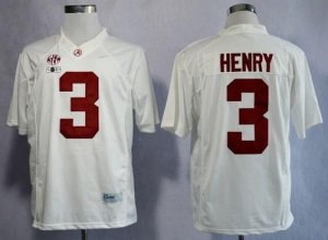 NCAA Alabama Crimson Tide #3 Derrick Henry White 2016 College Football Playoff National Championship Jersey