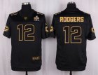 Nike Green Bay Packers #12 Aaron Rodgers Black Pro Line Gold Collection Jersey(Elite)