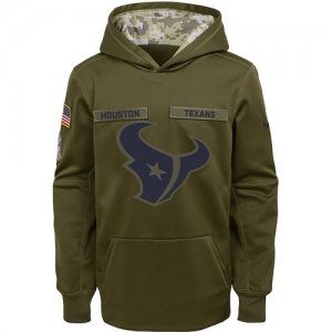 Houston Texans Nike Youth Salute to Service Pullover Performance Hoodie Green