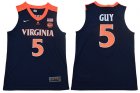 Virginia Cavaliers #5 Kyle Guy Navy College Basketball Jersey