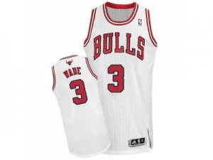 Chicago Bulls #3 Dwyane Wade White Stitched NBA Jersey