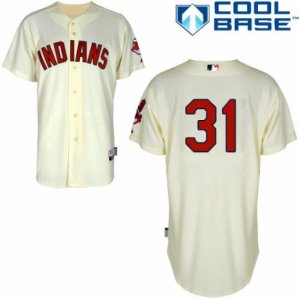 Men\'s Majestic Cleveland Indians #31 Danny Salazar Authentic Cream Alternate 2 Cool Base MLB Jersey