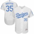 Men's Majestic Los Angeles Dodgers #35 Brett Anderson Authentic White 2016 Father's Day Fashion Flex Base MLB Jersey