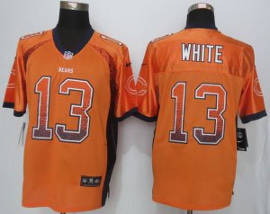 Nike Chicago Bears #13 White Orange Jerseys(Drift Fashion Elite)