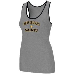 Nike New Orleans Saints Heart & Soul Tri-Blend Racerback stretch Tank Top L.grey