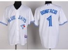 MLB Toronto Blue Jays #1 Emilio Bonifacio White Jerseys(Cool Base)