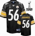 Pittsburgh Steelers #56 LaMarr Woodley 2011 Super Bowl XLV black