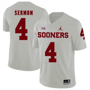 Oklahoma Sooners #4 Trey Sermon White College Football Jersey