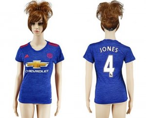 Womens Manchester United #4 Jones Away Soccer Club Jersey