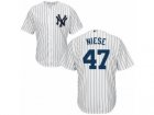 Mens Majestic New York Yankees #47 Jon Niese Replica White Home MLB Jersey