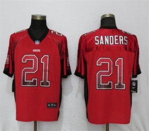 Nike 49ers #21 Deion Sanders Red Drift Fashion Elite Jersey