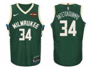 Nike NBA Milwaukee Bucks #34 Giannis Antetokounmpo Jersey 2017-18 New Season Green Jersey