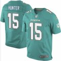 Mens Nike Miami Dolphins #15 Justin Hunter Elite Aqua Green Team Color NFL Jersey