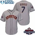 Astros #7 Craig Biggio Grey New Cool Base 2017 World Series Champions Stitched MLB Jersey
