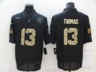 Mens New Orleans Saints #13 Michael Thomas Black Camo 2020 Salute