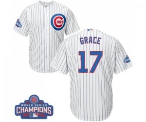 Youth Majestic Chicago Cubs #17 Mark Grace Authentic White Home 2016 World Series Champions Cool Base MLB Jersey