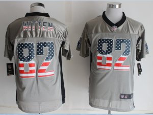 Nike Dallas cowboys #82 Witten Grey Jerseys(USA Flag Fashion Shadow Elite)