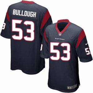 Mens Nike Houston Texans #53 Max Bullough Game Navy Blue Team Color NFL Jersey