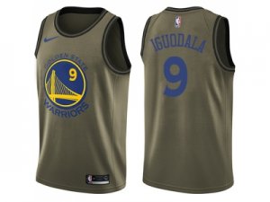 Men Nike Golden State Warriors #9 Andre Iguodala Green Salute to Service NBA Swingman Jersey