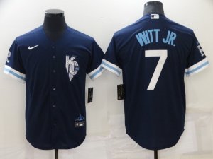 Royals #7 Bobby Witt Jr. Navy Nike 2022 City Connect Cool Base Jersey