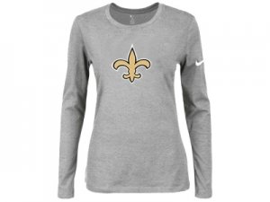 Nike New Orleans Saints Women\'s Of The City Long Sleeve Tri-Blend T-Shirt - L.Grey