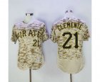 Mens Pittsburgh Pirates #21 Roberto Clemente Majestic Camo Flexbase Authentic Collection Player Jersey