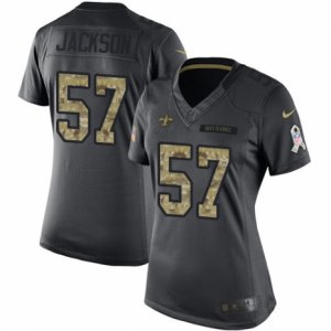 Women\'s Nike New Orleans Saints #57 Rickey Jackson Limited Black 2016 Salute to Service NFL Jersey