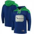 Mens Vancouver Canucks Fanatics Branded Royal Green Breakaway Lace Up Hoodie