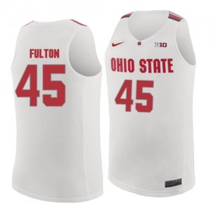 Ohio State Buckeyes 45 Connor Fulton White College Basketball Jersey