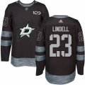 Mens Reebok Dallas Stars #23 Esa Lindell Authentic Black 1917-2017 100th Anniversary NHL Jersey