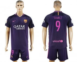 Barcelona #9 Suarez Away Soccer Club Jersey