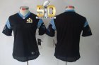 Women Nike Panthers Blank Black Team Color Super Bowl 50 Stitched Jersey