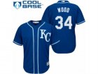 Youth Majestic Kansas City Royals #34 Travis Wood Authentic Blue Alternate 2 Cool Base MLB Jersey